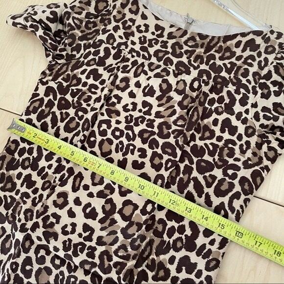 BRITT RYAN Womens Silk Leopard Print Short Sleeve Blouse Size 2 - Picture 8 of 9